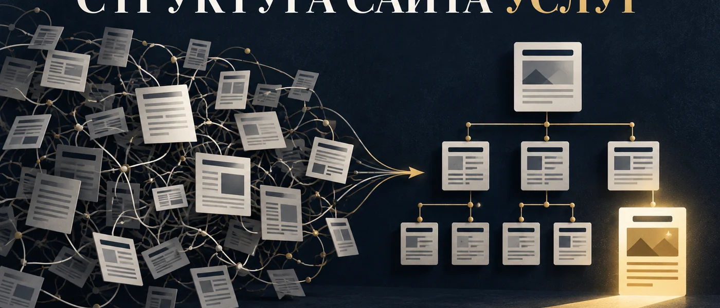 Запутанная сеть страниц превращается в понятную структуру сайта услуг
